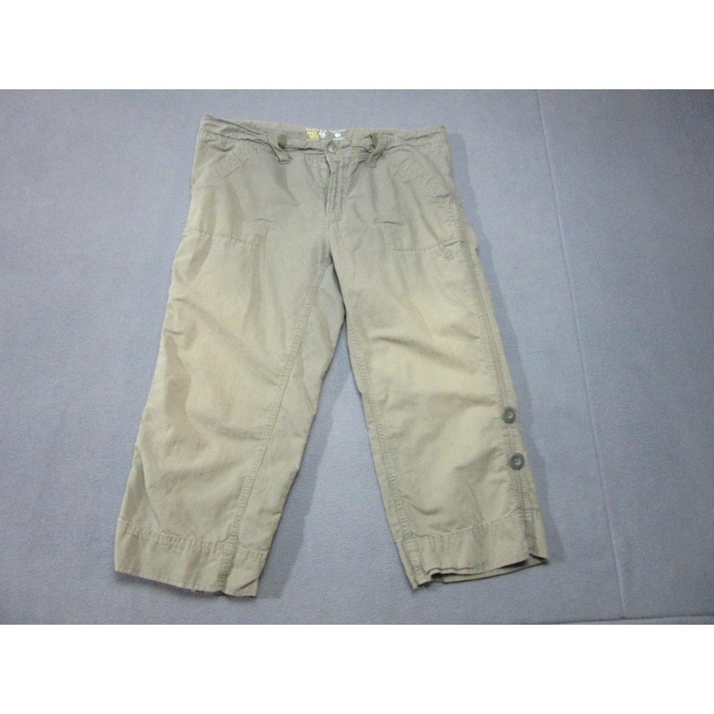Mountain Hardwear Pants Womens 12 Beige Organic Cotton Hemp Capri Outdoor Hiking